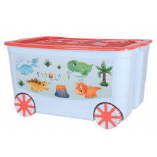 Ящик для игрушек на колесах рисунок динозаврики KIDSBOX 449